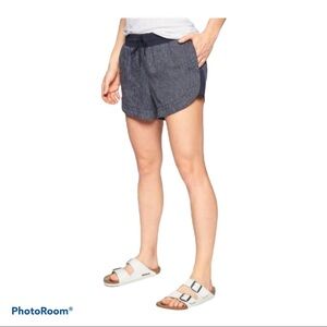 Athleta Beachside Bali Striped Linen Shorts Size 4